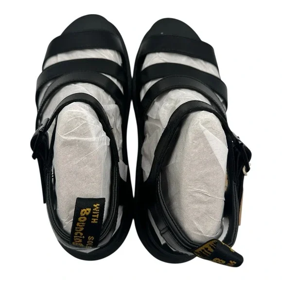 Dr‎ Martens Blaire Sandals Womens Sz 10 Black Brando Leather Doc 24191001 - Picture 10 of 11